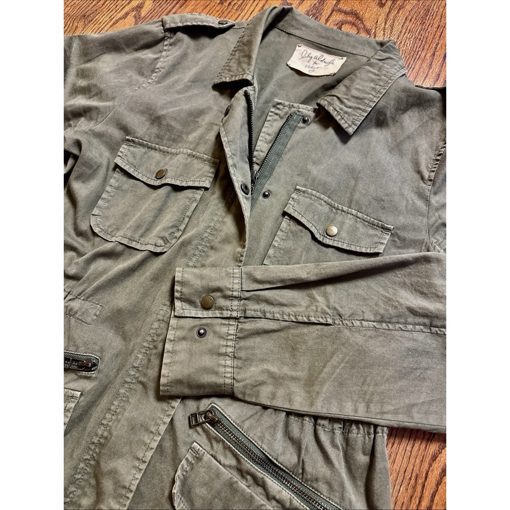 Lily Aldridge For Velvet Khaki Lightweight Utility Cotton Jacket Women's Large